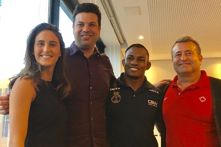 Da esquerda para a direita: Luisa Borges, ministro Leonardo Picciani, Ângelo Moreira e Ricardo Prado. Foto: Pedro Ramos/Rede do Esporte